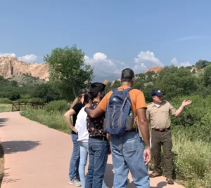 Group of people on a guided nature walk