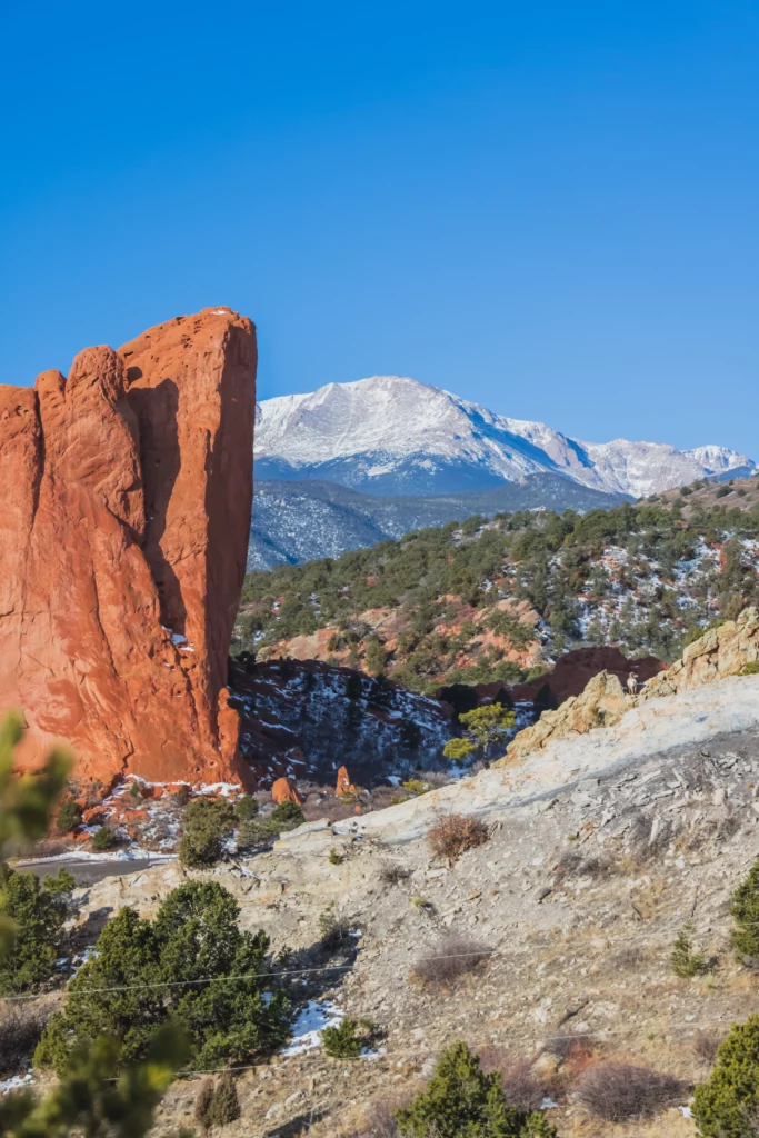View of pikes peak and garden of the gods