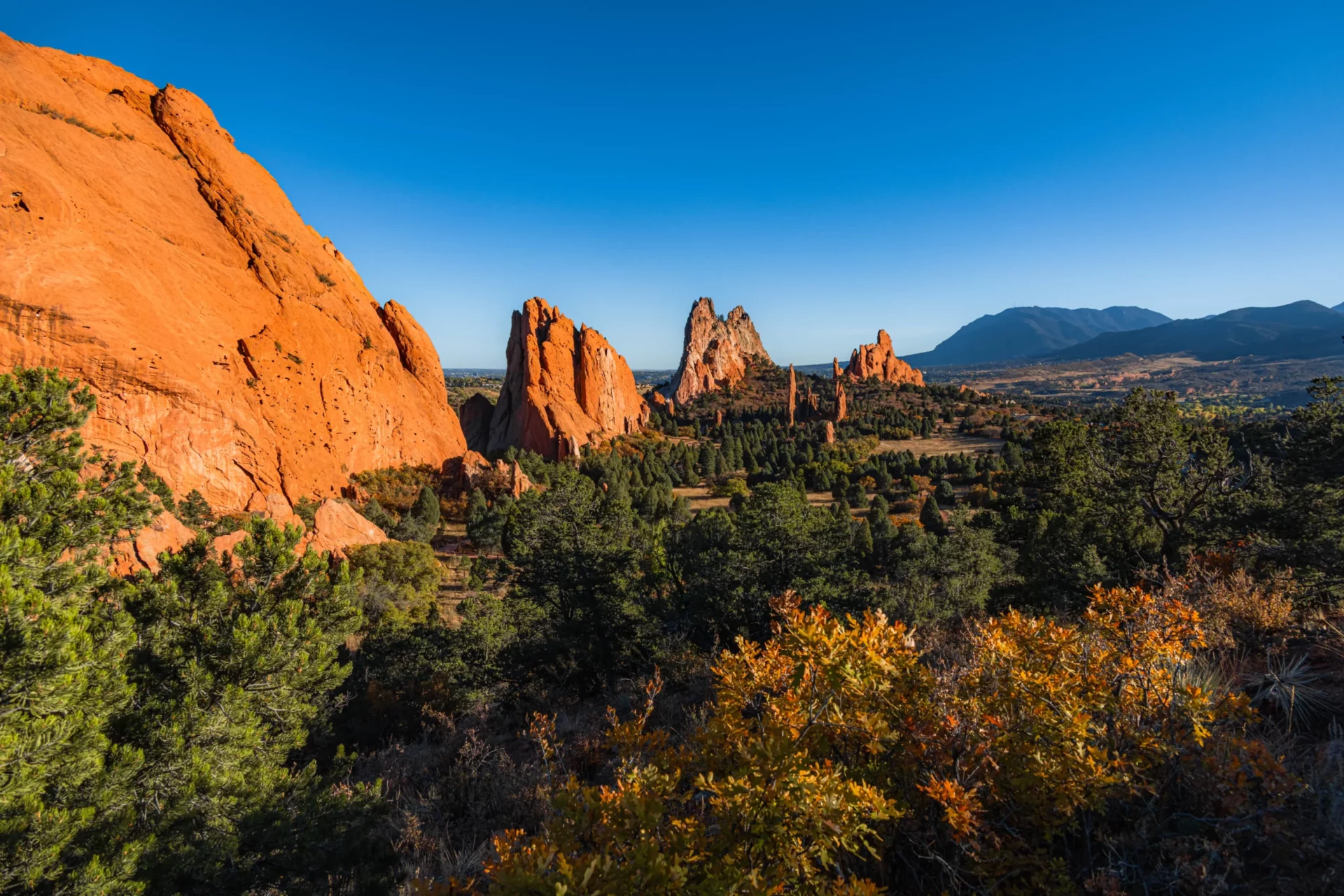 Garden of the gods park at sun down